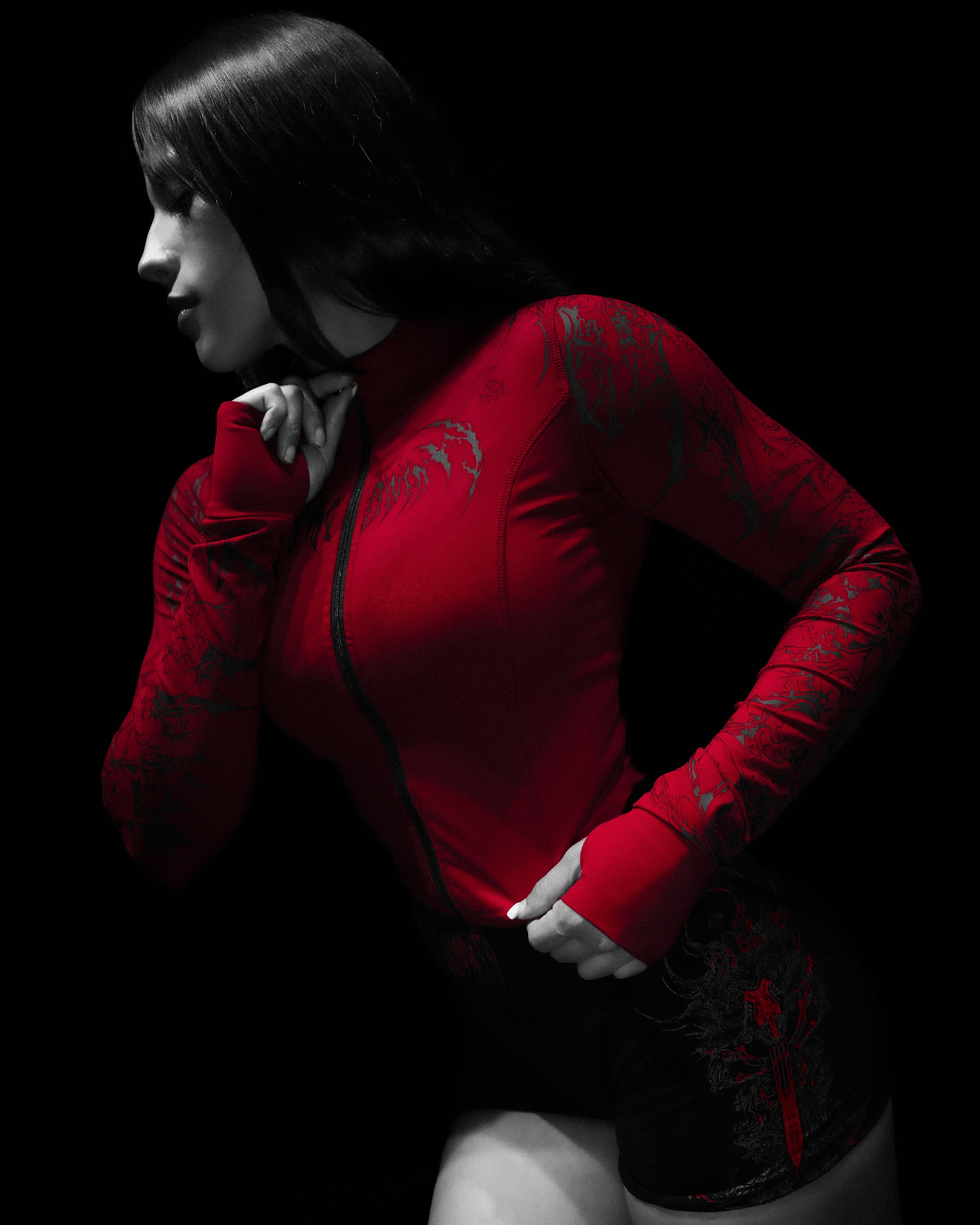 Women's Void Tech™ Cathedral Zip-up Compression Jacket [CRIMSON RED]