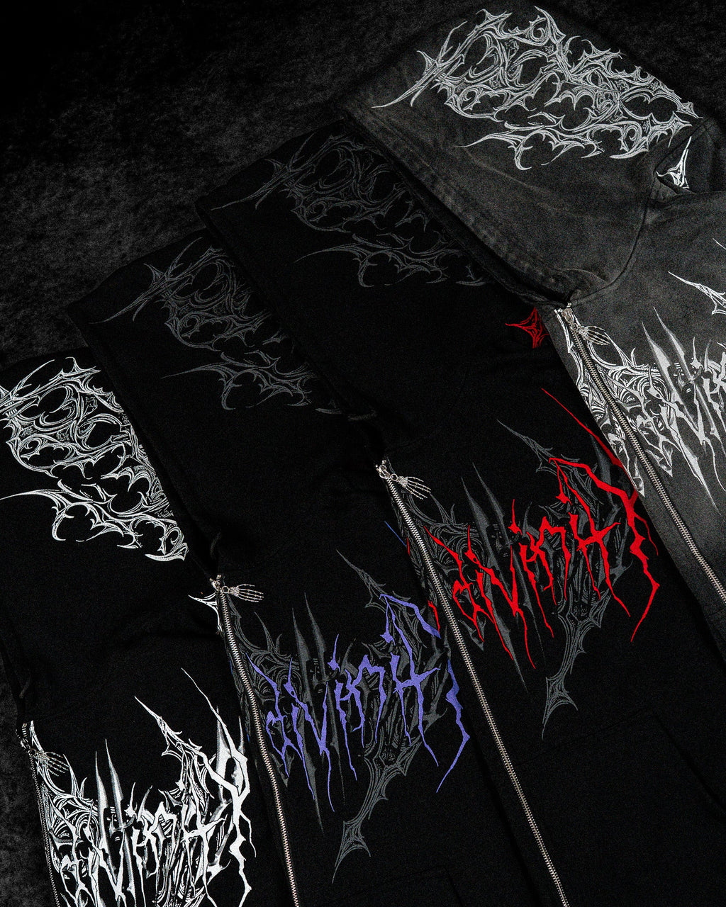 Deathwing Oversized Zip-up Hoodie [VOID BLACK]